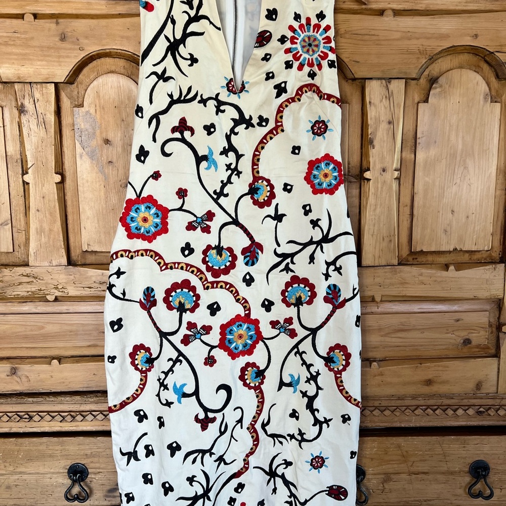 Floral Embroidered Cream Dress